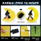 Costway 4.3 x 5.1 ft Inflatable Owl on Moon LED Lighted Halloween Decoration w/ Large Moon & Wizard Owl w/ Stakes & Sandbags
